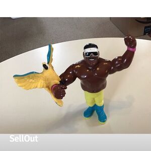 WWF Hasbro Koko B. Ware Action Figure w/ Frankie Parrot Series 3 1991